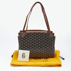 Pre Owned Goyard Brown Goyardine Coated Canvas and Leather Rouette PM Bag