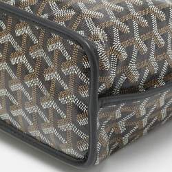 Pre Owned Goyard Black Goyardine Coated Canvas and Leather Mini Reversible Anjou Tote