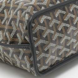 Pre Owned Goyard Black Goyardine Coated Canvas and Leather Mini Reversible Anjou Tote