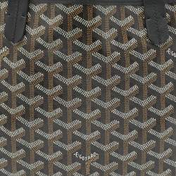 Pre Owned Goyard Black Goyardine Coated Canvas and Leather Mini Reversible Anjou Tote