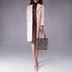 Pre Owned Goyard Black Goyardine Coated Canvas and Leather Mini Reversible Anjou Tote