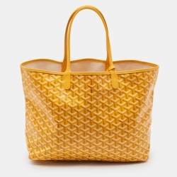 Pre Owned Goyard Yellow Goyardine Coated Canvas and Leather Saint Louis PM Tote