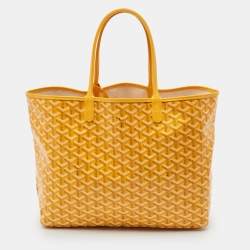 Pre Owned Goyard Yellow Goyardine Coated Canvas and Leather Saint Louis PM Tote