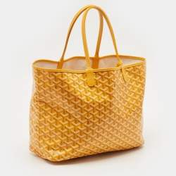Pre Owned Goyard Yellow Goyardine Coated Canvas and Leather Saint Louis PM Tote