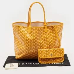 Pre Owned Goyard Yellow Goyardine Coated Canvas and Leather Saint Louis PM Tote