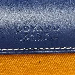 Pre Owned Goyard Blue Goyardine Coated Canvas and Leather Monte Carlo PM Clutch