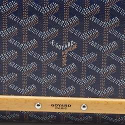 Pre Owned Goyard Blue Goyardine Coated Canvas and Leather Monte Carlo PM Clutch