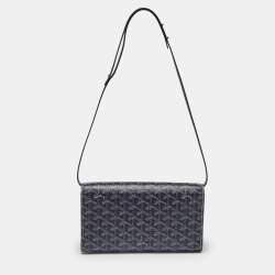 Pre Owned Goyard Blue Goyardine Coated Canvas and Leather Monte Carlo PM Clutch