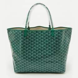 Pre Owned Goyard Green Goyardine Coated Canvas and Leather Saint Louis GM Tote