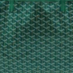 Pre Owned Goyard Green Goyardine Coated Canvas and Leather Saint Louis GM Tote