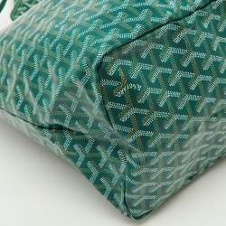 Pre Owned Goyard Green Goyardine Coated Canvas and Leather Saint Louis GM Tote