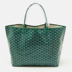 Pre Owned Goyard Green Goyardine Coated Canvas and Leather Saint Louis GM Tote