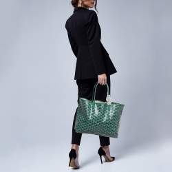 مملوكة مسبقًا Goyard Green Goyardine Coated Canvas and Leather Saint Louis PM Tote