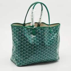 مملوكة مسبقًا Goyard Green Goyardine Coated Canvas and Leather Saint Louis PM Tote