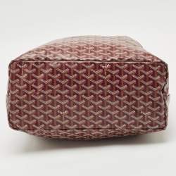 Pre Owned Goyard Burgundy Goyardine Coated Canvas and Leather Saint Louis PM Tote