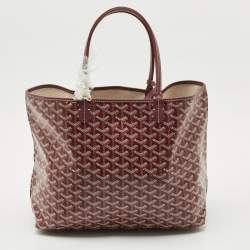 Pre Owned Goyard Burgundy Goyardine Coated Canvas and Leather Saint Louis PM Tote