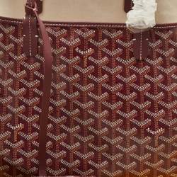 Pre Owned Goyard Burgundy Goyardine Coated Canvas and Leather Saint Louis PM Tote