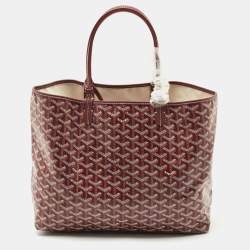 Pre Owned Goyard Burgundy Goyardine Coated Canvas and Leather Saint Louis PM Tote