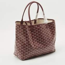 Pre Owned Goyard Burgundy Goyardine Coated Canvas and Leather Saint Louis PM Tote