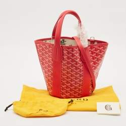Pre Owned Goyard Fuchsia Goyardine Coated Canvas and Leather Belharra PM Tote