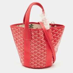 Pre Owned Goyard Fuchsia Goyardine Coated Canvas and Leather Belharra PM Tote