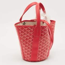 Pre Owned Goyard Fuchsia Goyardine Coated Canvas and Leather Belharra PM Tote