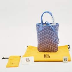 Pre Owned Goyard Iris Goyardine Coated Canvas and Leather Poitiers PM Tote