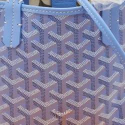 Pre Owned Goyard Iris Goyardine Coated Canvas and Leather Poitiers PM Tote