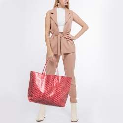 Pre Owned Goyard Fuchsia Goyardine Coated Canvas and Leather Saint Louis GM Tote