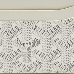Pre Owned Goyard White Goyardine Coated Canvas and Leather Saint Sulpice Card Holder