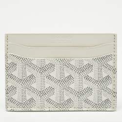 Pre Owned Goyard White Goyardine Coated Canvas and Leather Saint Sulpice Card Holder