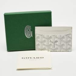 Pre Owned Goyard White Goyardine Coated Canvas and Leather Saint Sulpice Card Holder