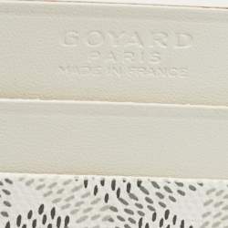 Pre Owned Goyard White Goyardine Coated Canvas and Leather Saint Sulpice Card Holder