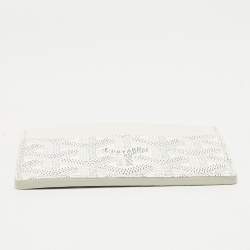 Pre Owned Goyard White Goyardine Coated Canvas and Leather Saint Sulpice Card Holder