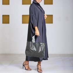 Pre Owned Goyard Navy Blue Goyardine Coated Canvas and Leather Saint Louis PM Tote