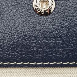 Pre Owned Goyard Navy Blue Goyardine Coated Canvas and Leather Saint Louis PM Tote