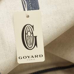 Pre Owned Goyard Navy Blue Goyardine Coated Canvas and Leather Saint Louis PM Tote