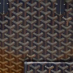 Pre Owned Goyard Navy Blue Goyardine Coated Canvas and Leather Saint Louis PM Tote