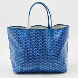 Pre Owned Goyard Blue Goyardine Coated Canvas and Leather Saint Louis GM Tote