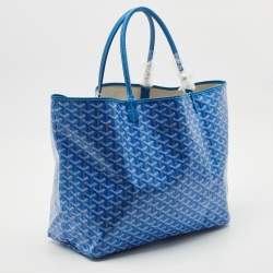 Pre Owned Goyard Blue Goyardine Coated Canvas and Leather Saint Louis GM Tote