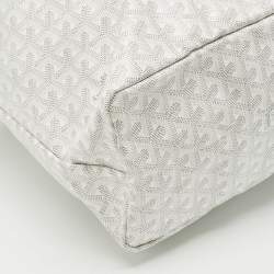 Pre Owned Goyard White Goyardine Coated Canvas and Leather Saint Louis PM Tote