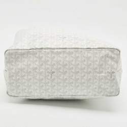 Pre Owned Goyard White Goyardine Coated Canvas and Leather Saint Louis PM Tote
