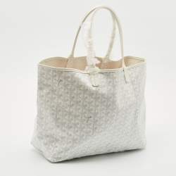 Pre Owned Goyard White Goyardine Coated Canvas and Leather Saint Louis PM Tote