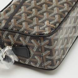 Pre Owned Goyard Black Goyardine Coated Canvas and Leather Cap Vert PM Crossbody Bag