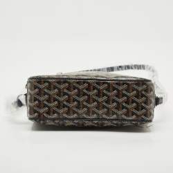 Pre Owned Goyard Black Goyardine Coated Canvas and Leather Cap Vert PM Crossbody Bag