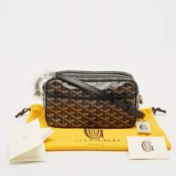 Pre Owned Goyard Black Goyardine Coated Canvas and Leather Cap Vert PM Crossbody Bag