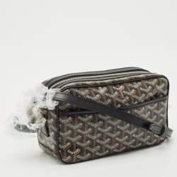 Pre Owned Goyard Black Goyardine Coated Canvas and Leather Cap Vert PM Crossbody Bag