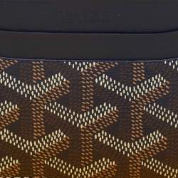 مملوكة مسبقًا Goyard Navy Blue Goyardine Coated Canvas and Leather Saint Sulpice Card Holder