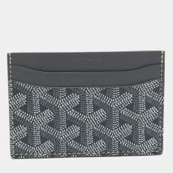 Pre Owned Goyard Grey Goyardine Coated Canvas and Leather Saint Sulpice Card Holder