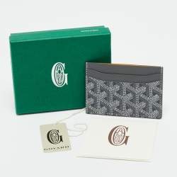 Pre Owned Goyard Grey Goyardine Coated Canvas and Leather Saint Sulpice Card Holder